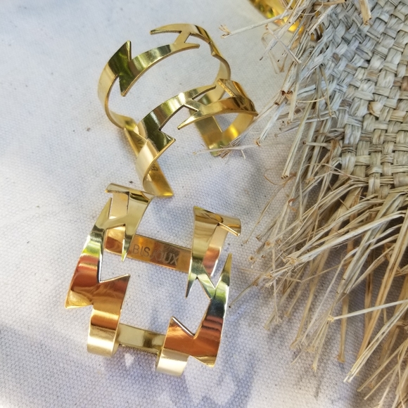 Solid brass cuff bracelet boho lightning bracelet… - Picture 1 of 3